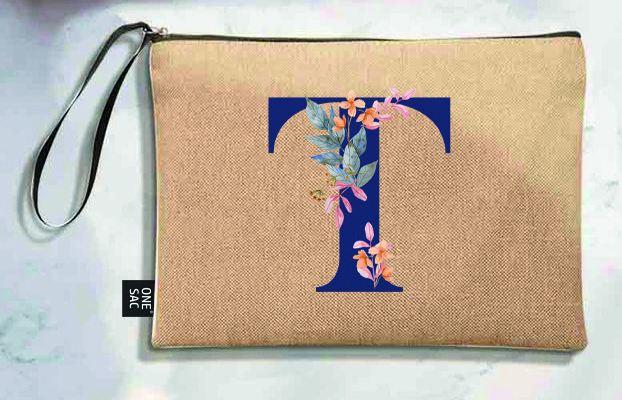 Bolso de mano letra t una pieza (diseño variado) (25×18×1 )
